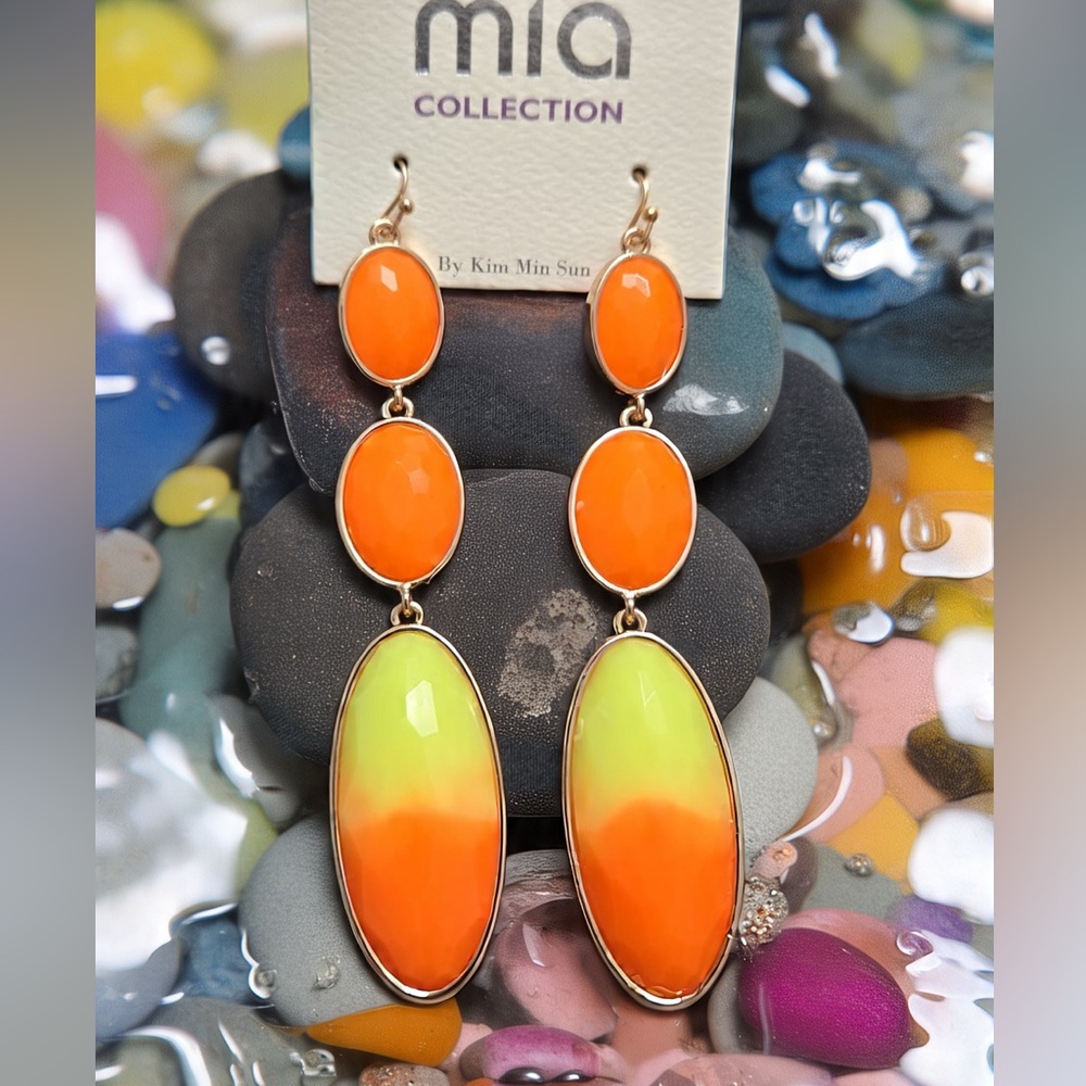 Orange Dangle Earrings